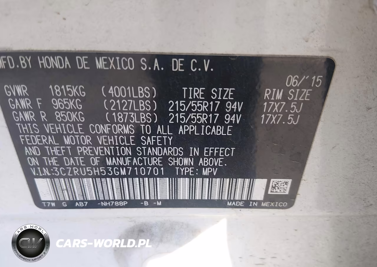 2016 Honda Hr-V Ex VIN:3CZRU5H53GM710701 - 9