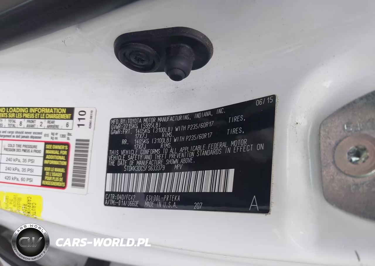 2015 Toyota Sienna Le 8 Passenger VIN:5TDKK3DC5FS633379 - 9