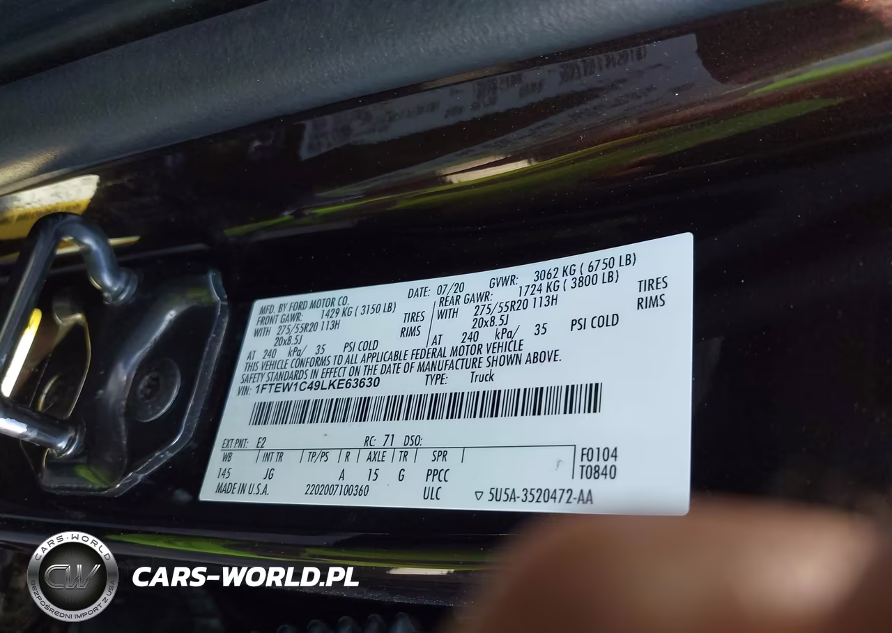 2020 Ford F-150 Xl VIN:1FTEW1C49LKE63630 - 9