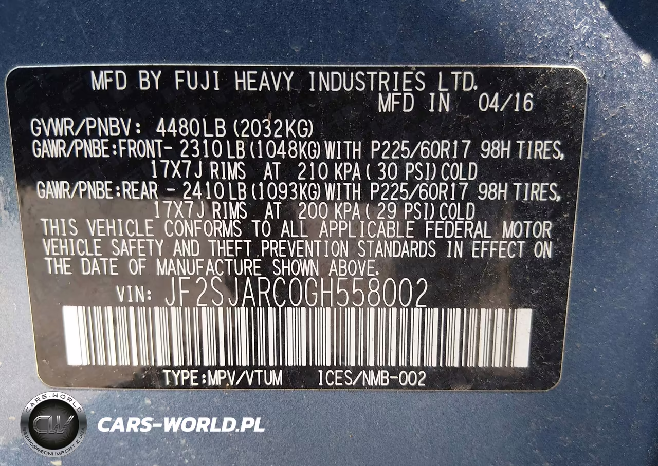 2016 Subaru Forester 2.5I Limited VIN:JF2SJARC0GH558002 - 9