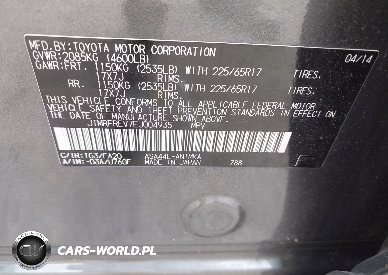 2014 Toyota Rav4 Xle VIN:JTMRFREV7EJ004935 - 9