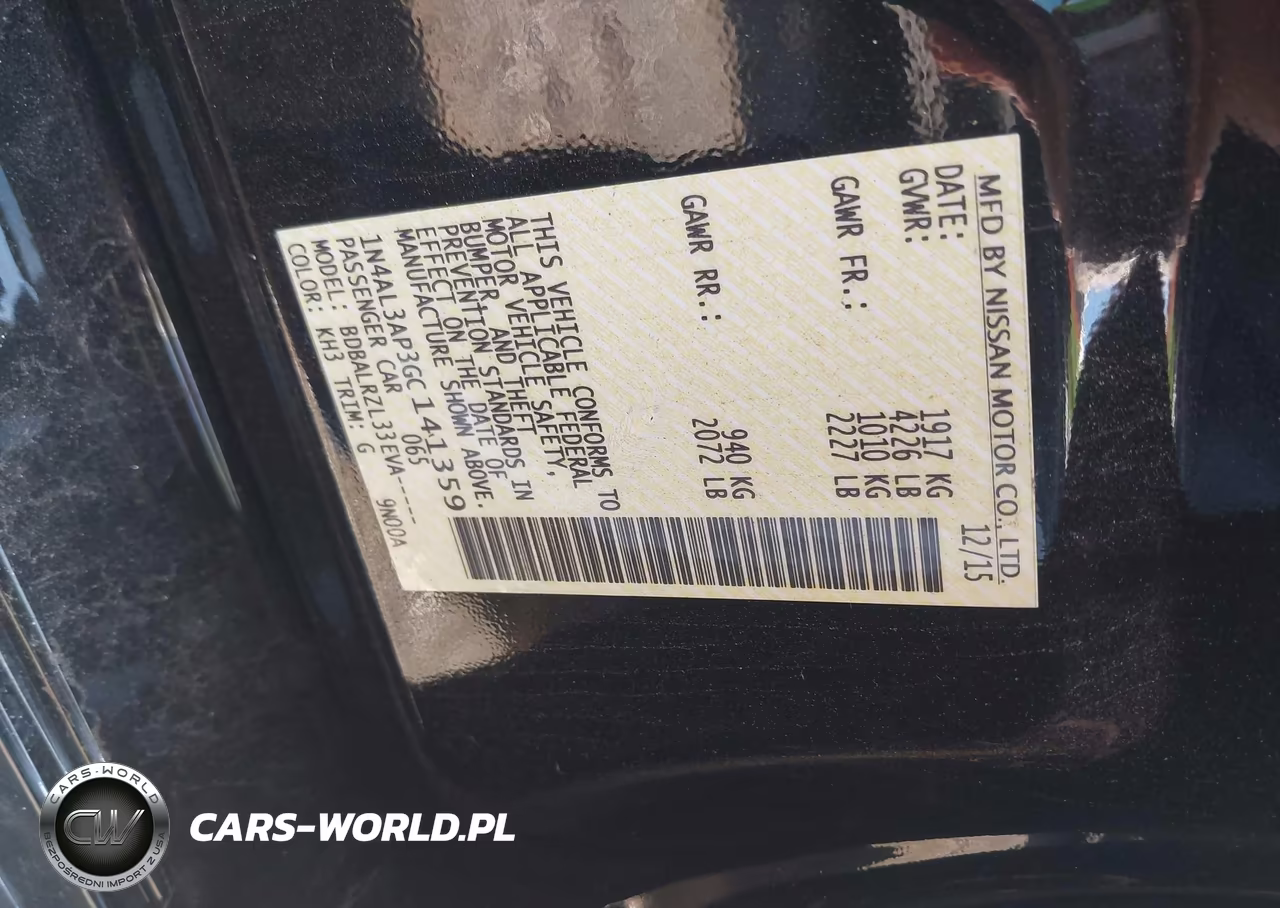 2016 Nissan Altima 2.5 Sl VIN:1N4AL3AP3GC141359 - 9