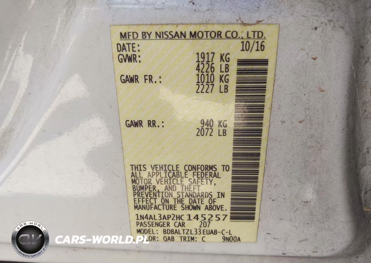 2017 Nissan Altima 2.5 Sl VIN:1N4AL3AP2HC145257 - 9