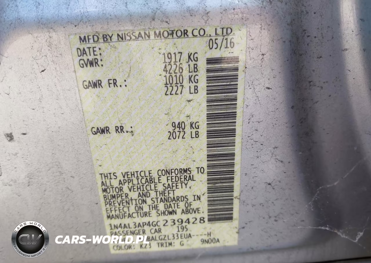 2016 Nissan Altima 2.5 S VIN:1N4AL3AP4GC239428 - 9