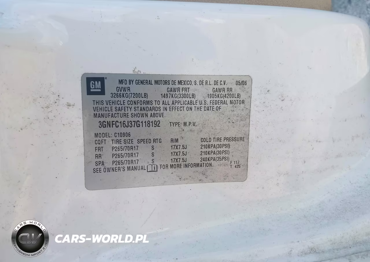 2007 Chevrolet Suburban 1500 Lt VIN:3GNFC16J37G118192 - 9