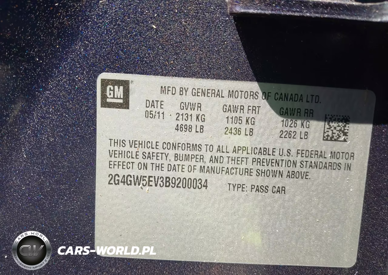 2011 Buick Regal Cxl Turbo Oshawa VIN:2G4GW5EV3B9200034 - 9