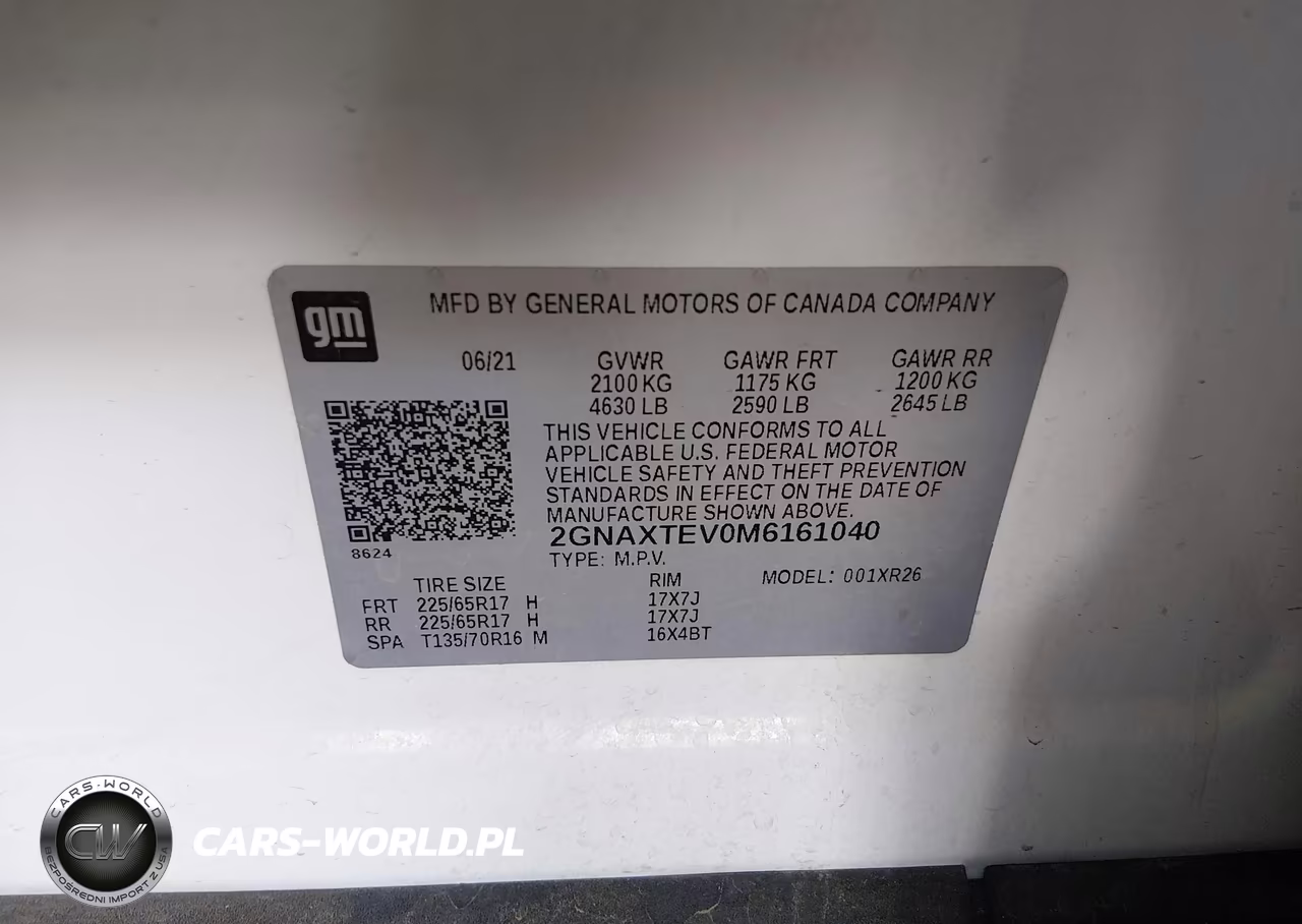 2021 Chevrolet Equinox Awd 2Fl VIN:2GNAXTEV0M6161040 - 9