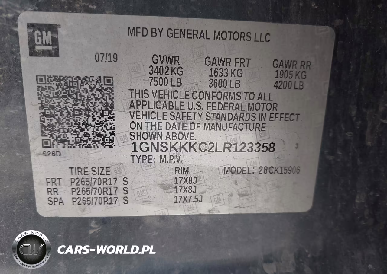 2020 Chevrolet Suburban 4Wd Commercial Fleet VIN:1GNSKKKC2LR123358 - 9