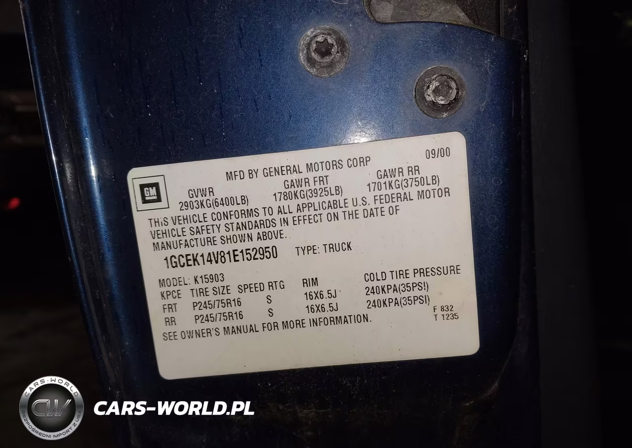 2001 Chevrolet Silverado 1500 VIN:1GCEK14V81E152950 - 9