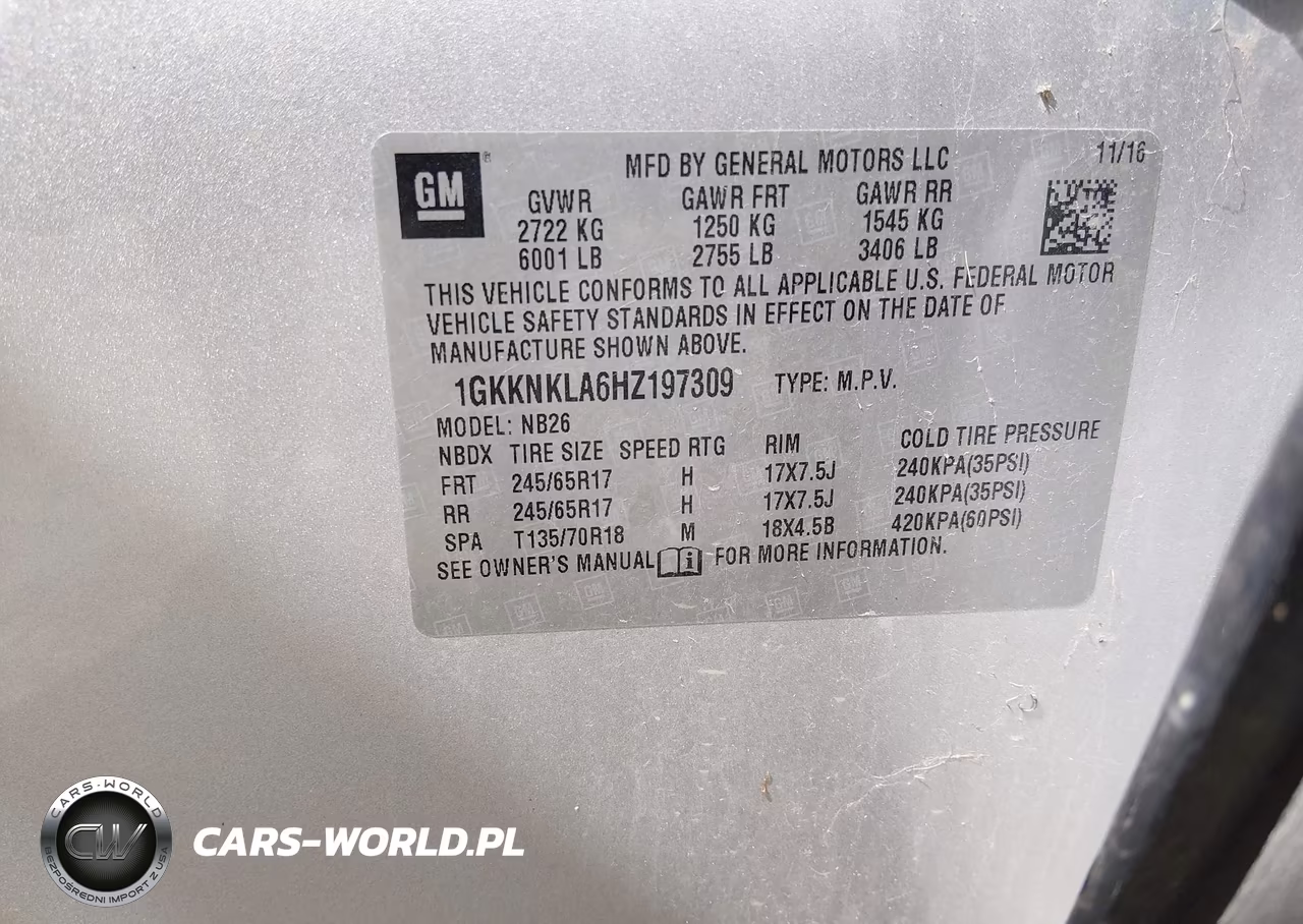 2017 GMC Acadia Sle-1 VIN:1GKKNKLA6HZ197309 - 9