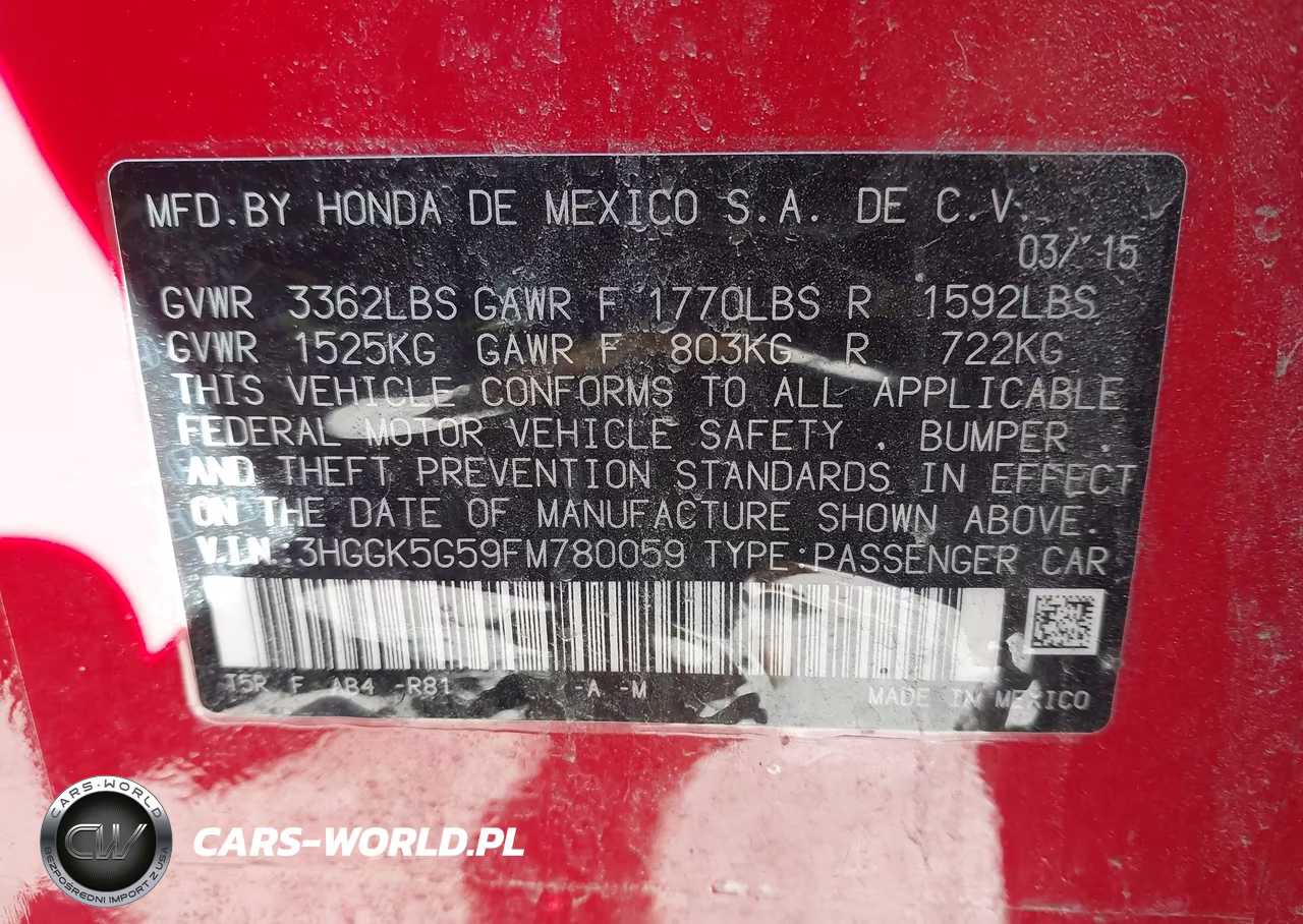 2015 Honda Fit Lx VIN:3HGGK5G59FM780059 - 9