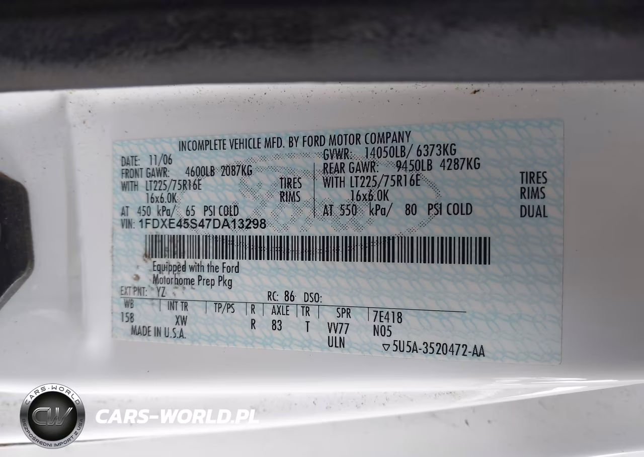 2007 Ford E-450 Cutaway VIN:1FDXE45S47DA13298 - 9