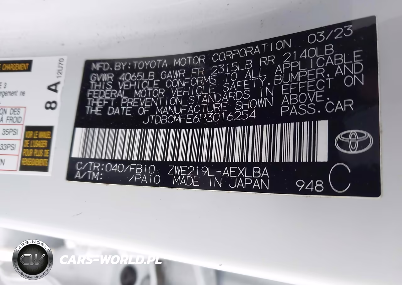 2023 Toyota Corolla Hybrid Le VIN:JTDBCMFE6P3016254 - 8