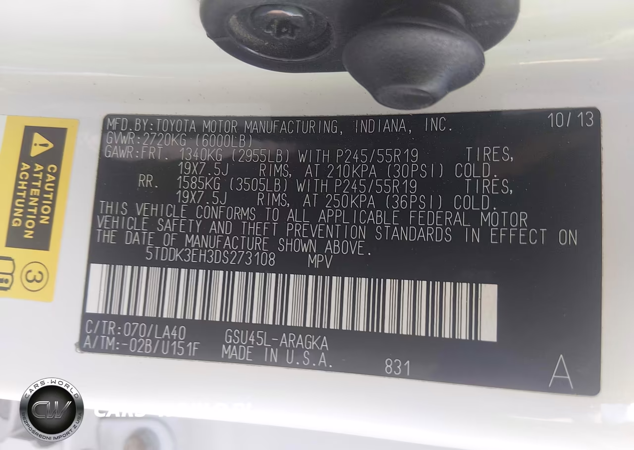 2013 Toyota Highlander Limited V6 VIN:5TDDK3EH3DS273108 - 9
