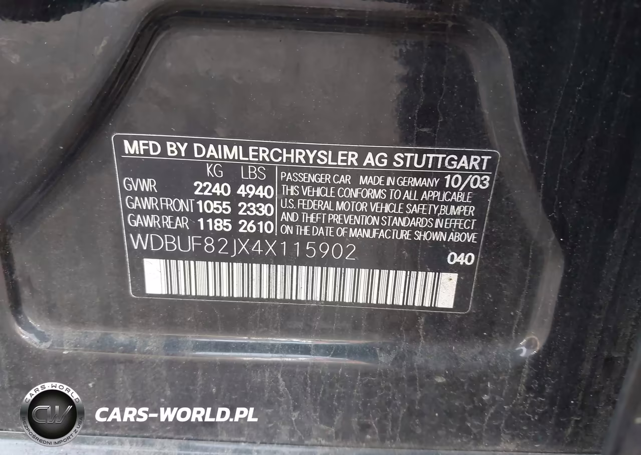 2004 Mercedes-Benz E 320 4Matic VIN:WDBUF82JX4X115902 - 9