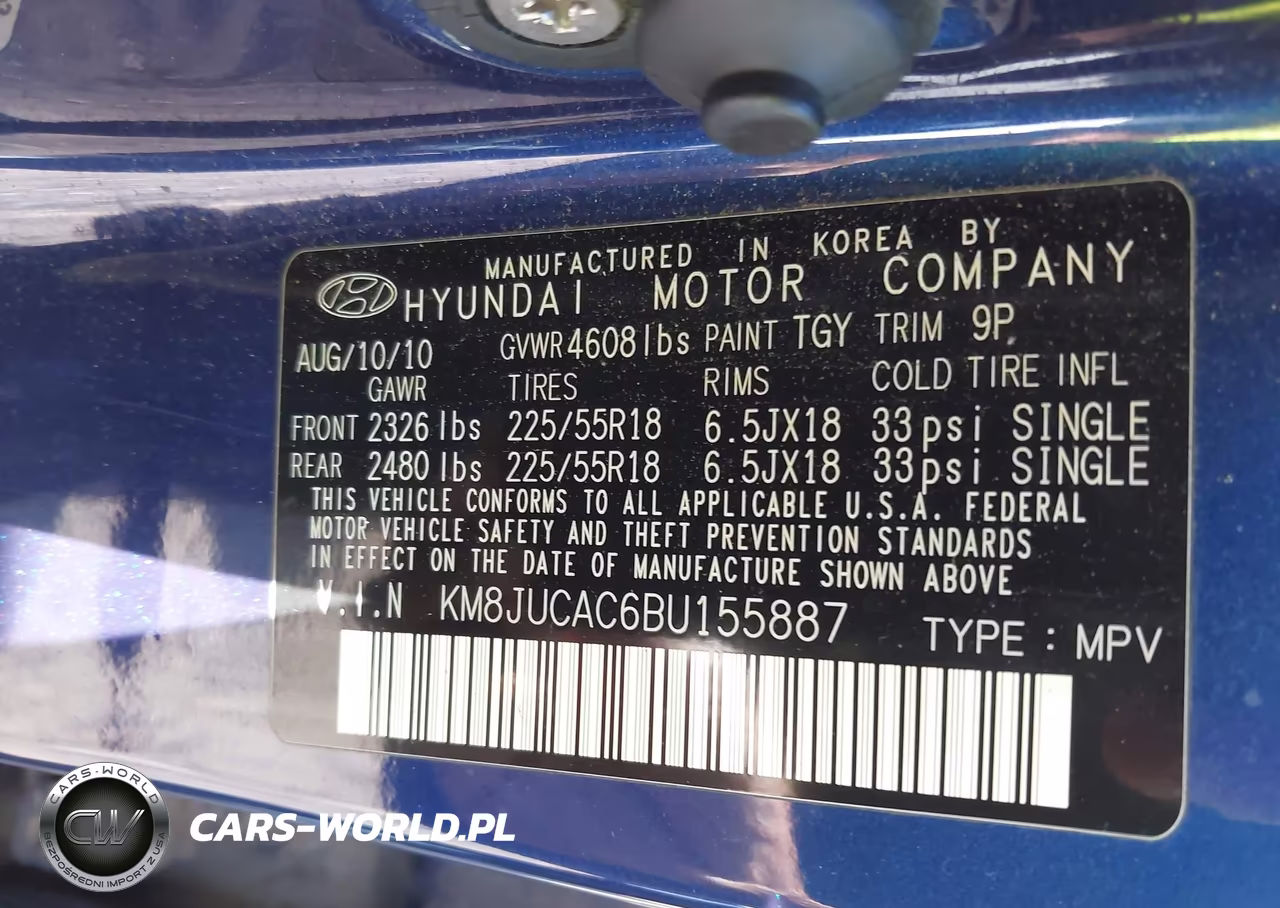 2011 Hyundai Tucson Limited VIN:KM8JUCAC6BU155887 - 9
