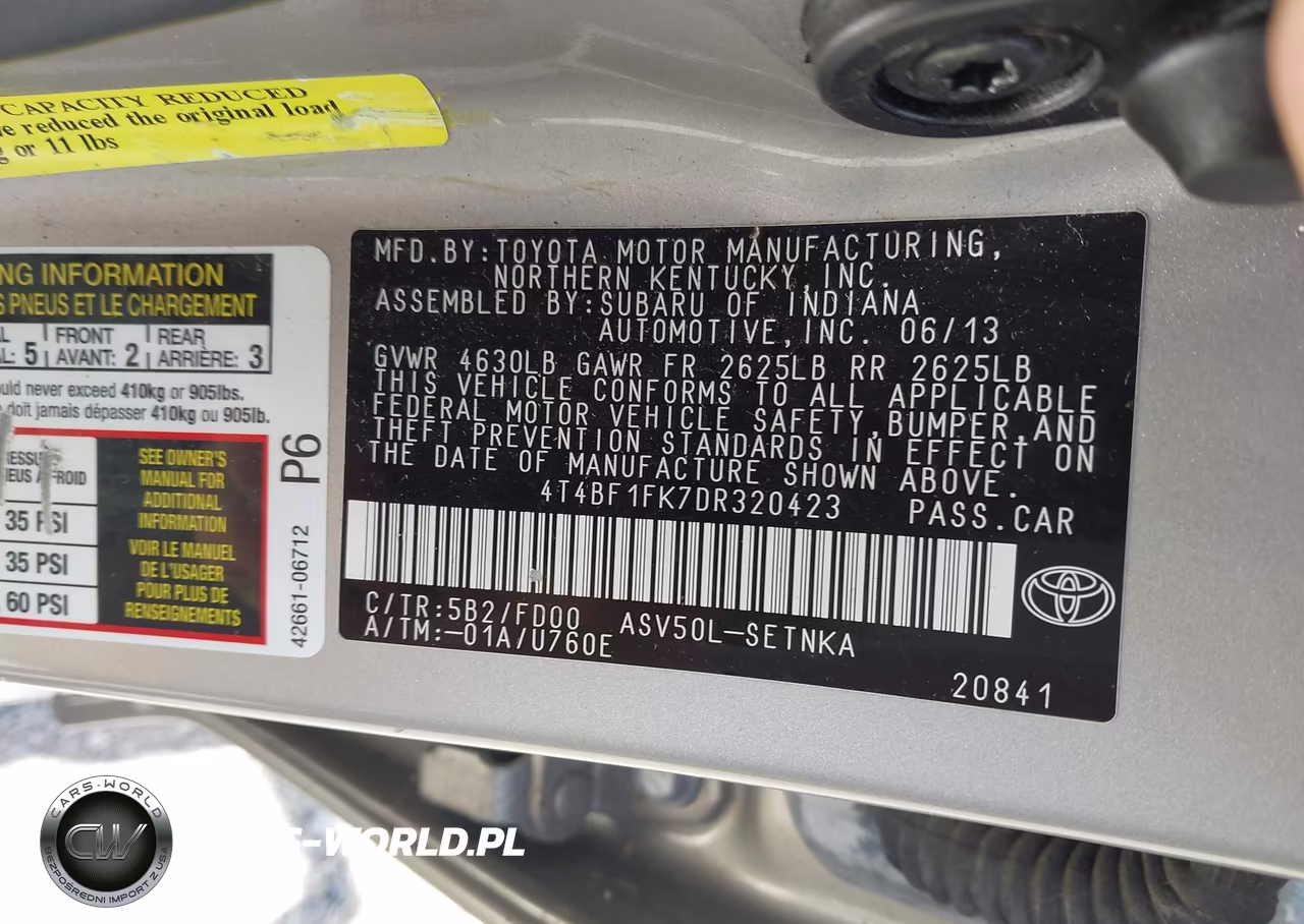 2013 Toyota Camry Le VIN:4T4BF1FK7DR320423 - 9