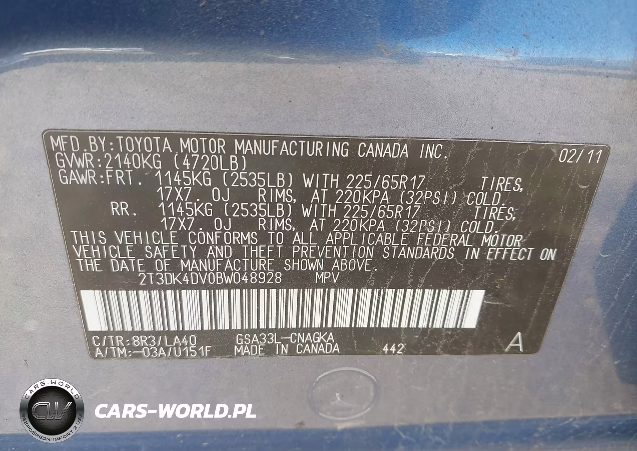 2011 Toyota Rav4 Limited V6 VIN:2T3DK4DV0BW048928 - 9