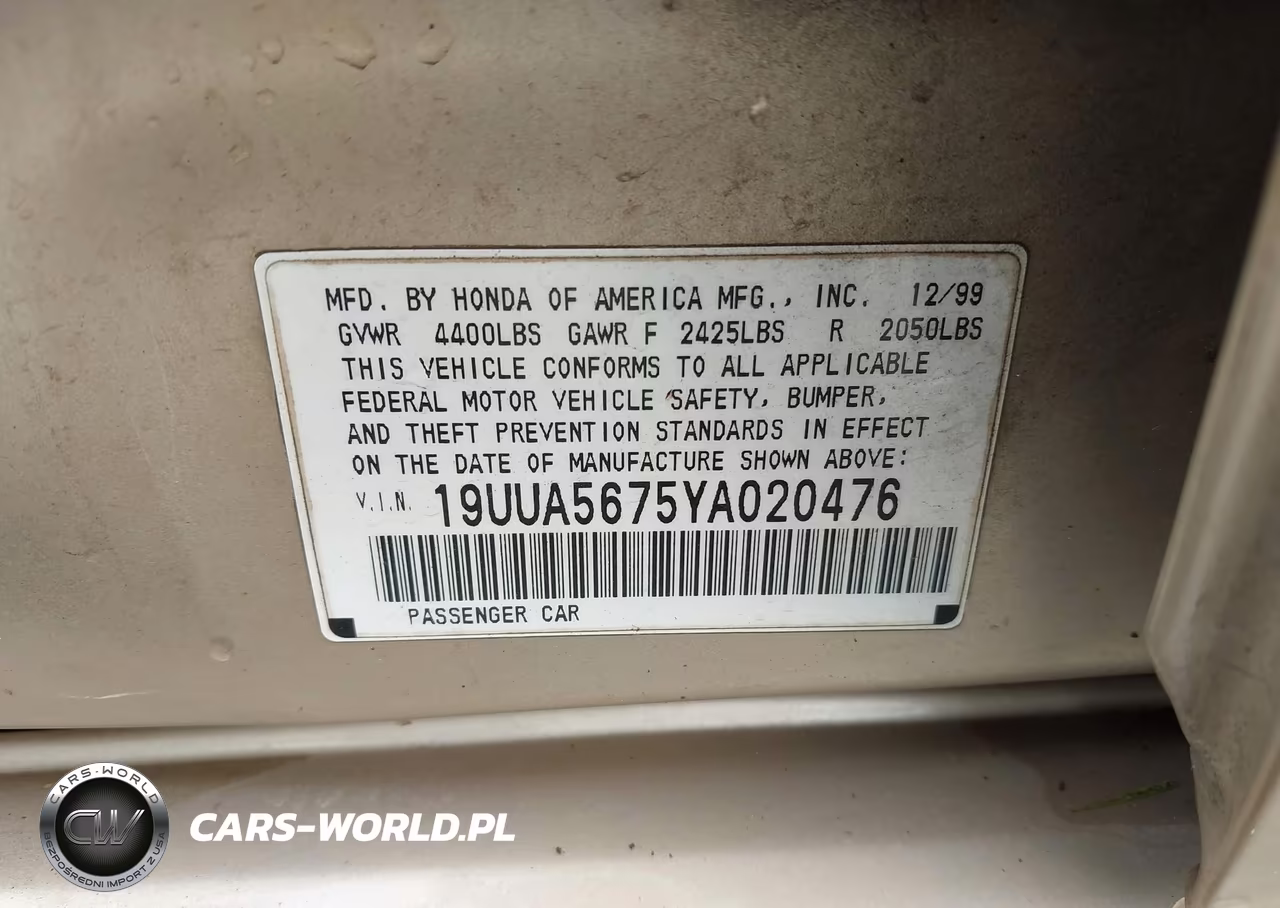 2000 Acura Tl 3.2 VIN:19UUA5675YA020476 - 9