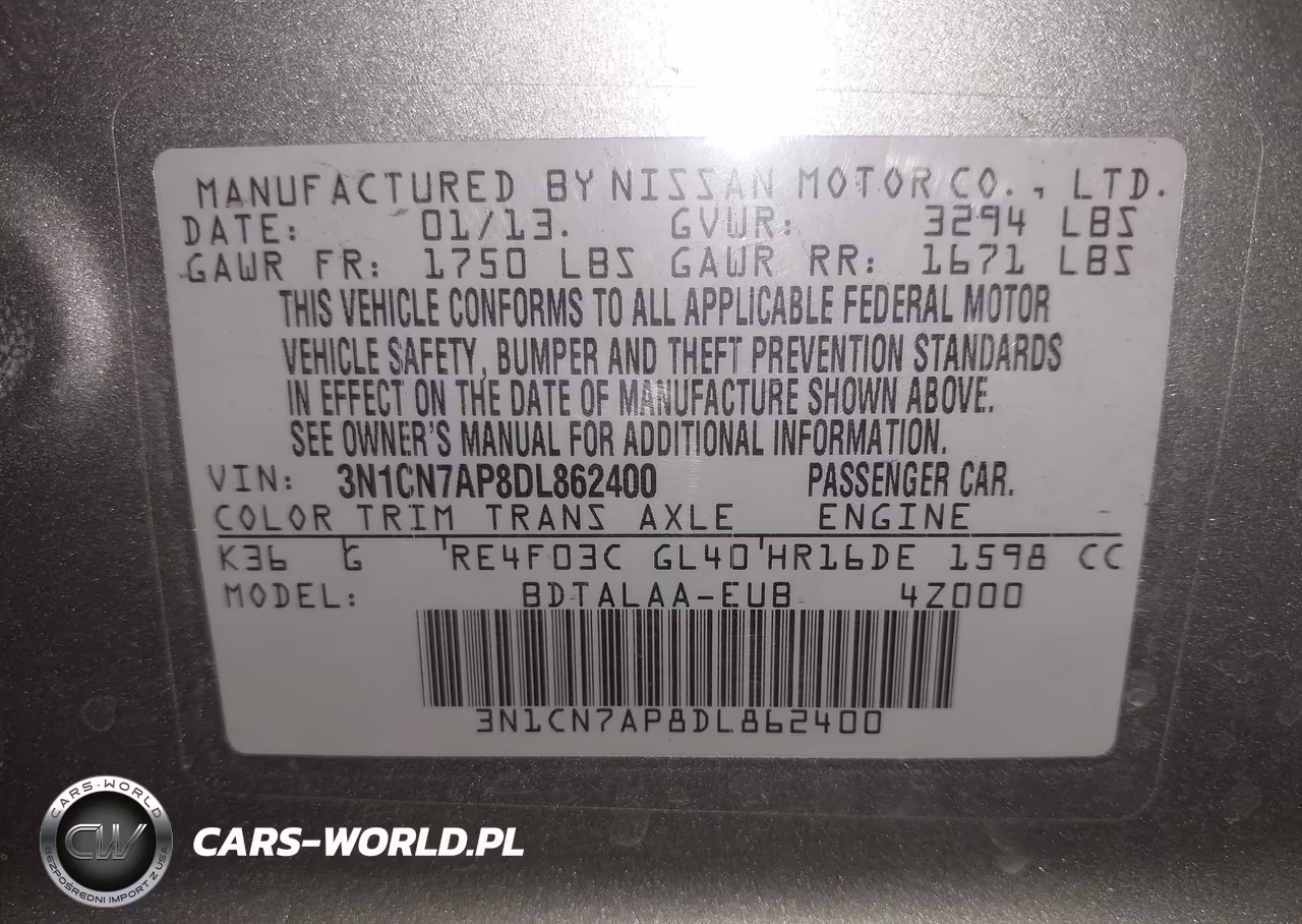 2013 Nissan Versa 1.6 S VIN:3N1CN7AP8DL862400 - 9