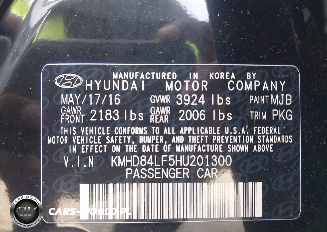 2017 Hyundai Elantra Se VIN:KMHD84LF5HU201300 - 9
