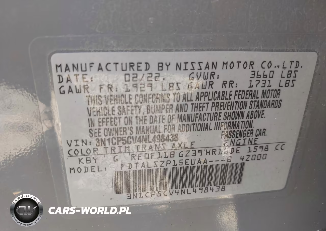 2022 Nissan Kicks Sv Xtronic Cvt VIN:3N1CP5CV4NL498438 - 9