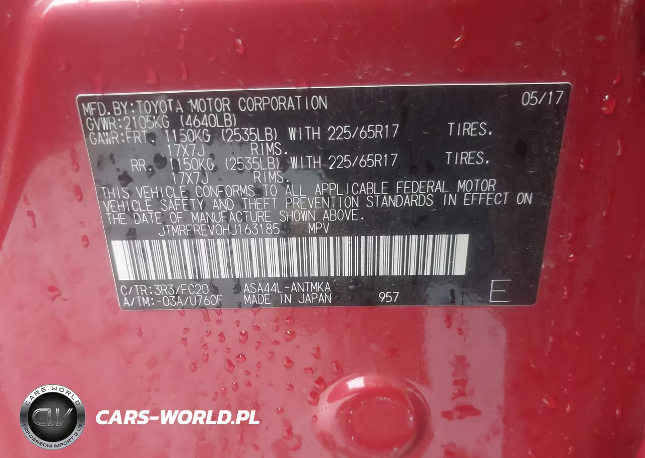 2017 Toyota Rav4 Xle VIN:JTMRFREV0HJ163185 - 9