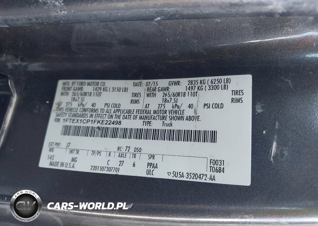 2015 Ford F-150 Xlt VIN:1FTEX1CP1FKE22498 - 9