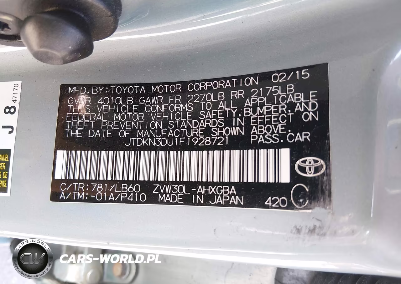 2015 Toyota Prius Four VIN:JTDKN3DU1F1928721 - 9