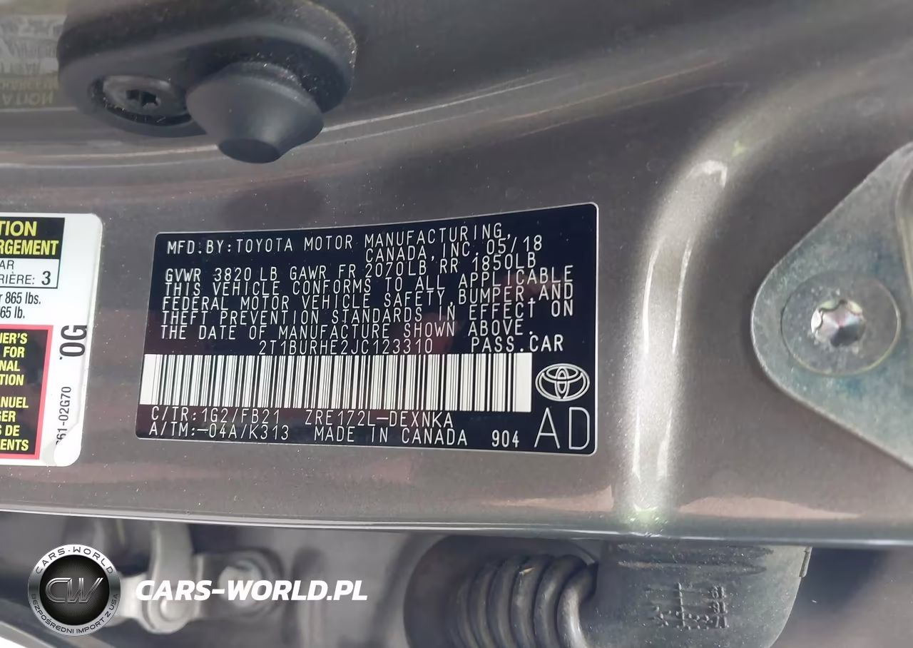 2018 Toyota Corolla Le VIN:2T1BURHE2JC123310 - 9