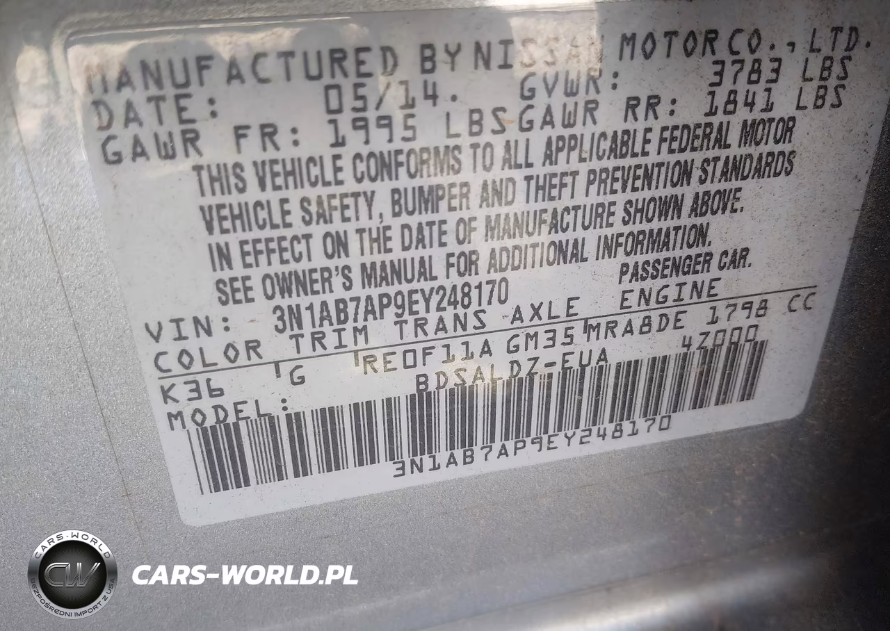 2014 Nissan Sentra Fe+ S-Fe+ Sv-S-Sl-Sr-Sv VIN:3N1AB7AP9EY248170 - 9