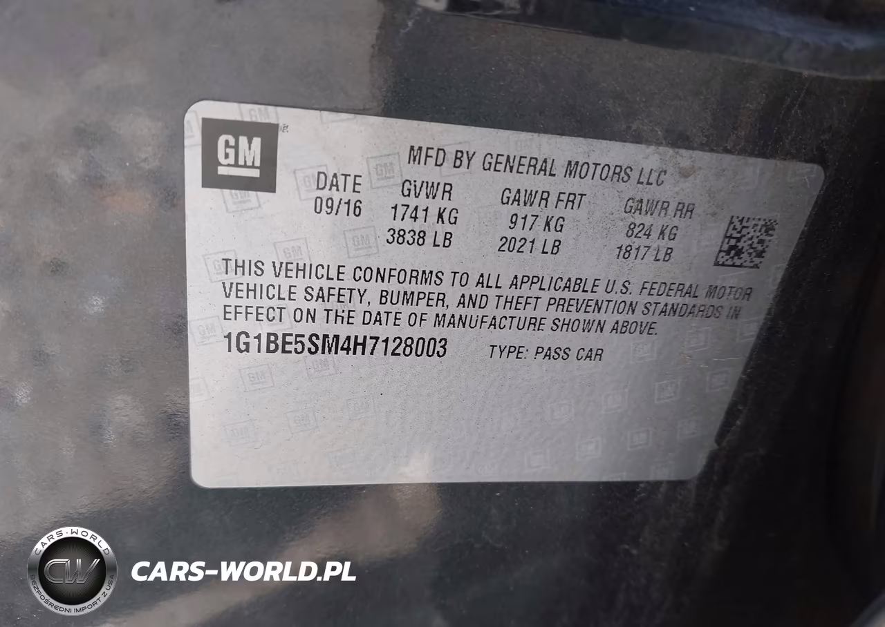 2017 Chevrolet Cruze Lt Auto VIN:1G1BE5SM4H7128003 - 9