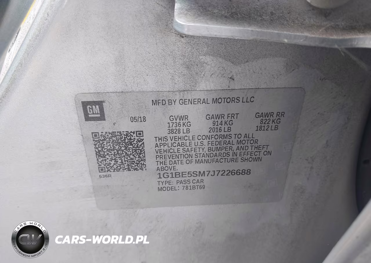 2018 Chevrolet Cruze Lt Auto VIN:1G1BE5SM7J7226688 - 9
