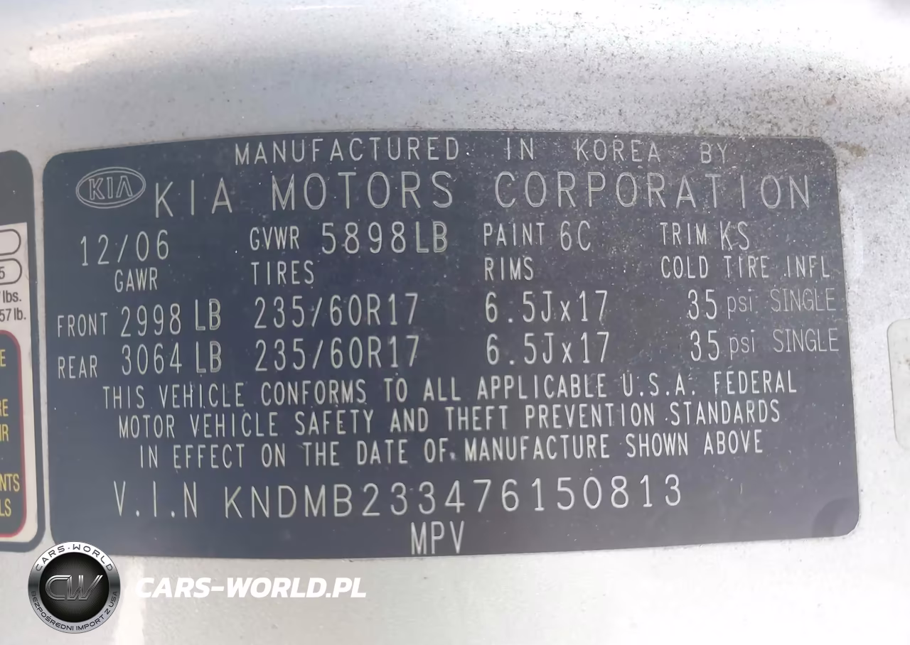 2007 Kia Sedona Ex VIN:KNDMB233476150813 - 9
