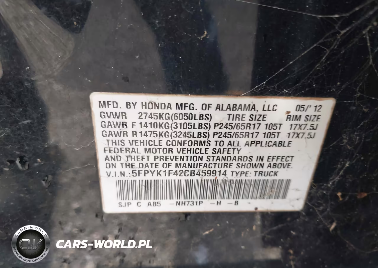 2012 Honda Ridgeline Rts VIN:5FPYK1F42CB459914 - 9