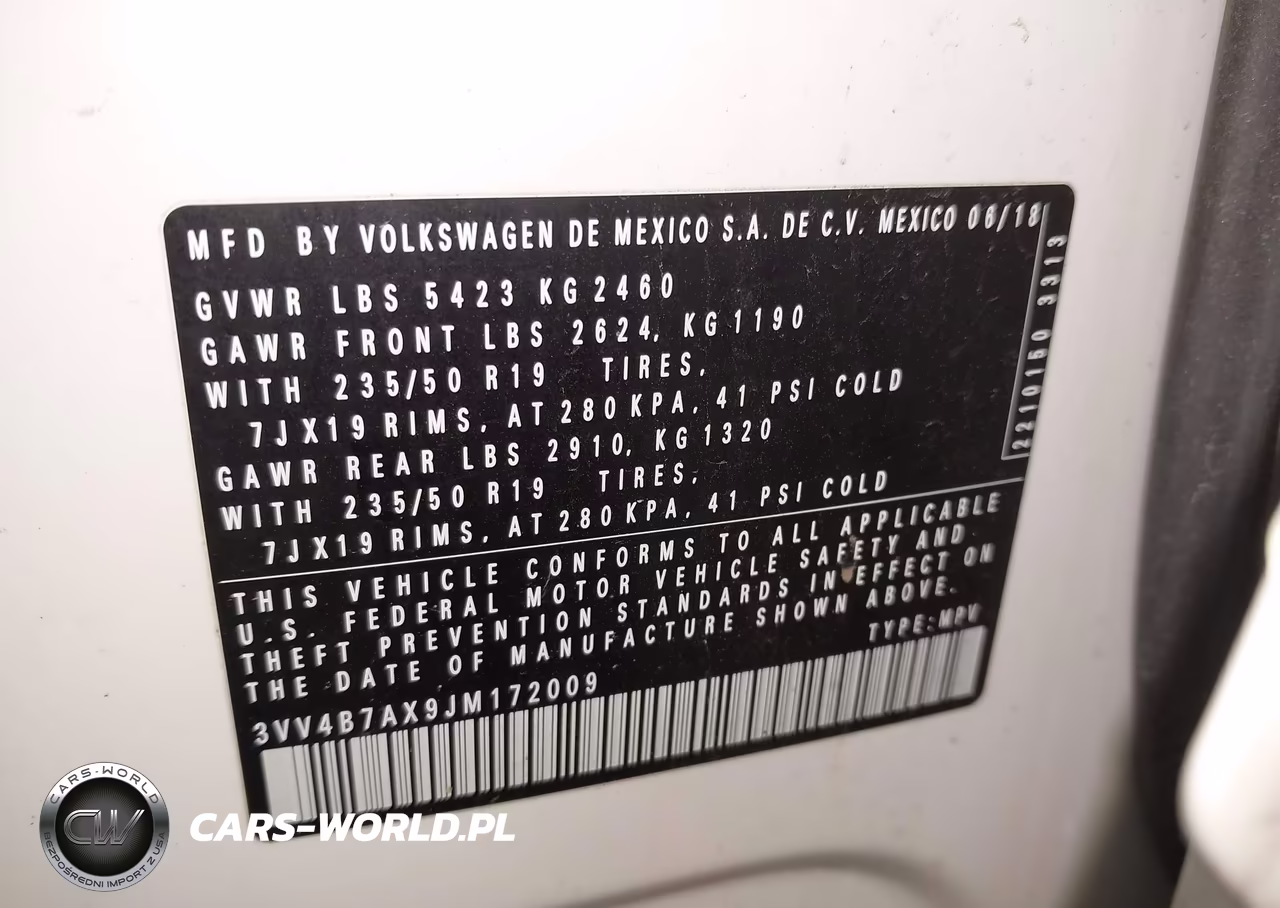 2018 Volkswagen Tiguan 2.0T Sel Premium VIN:3VV4B7AX9JM172009 - 9