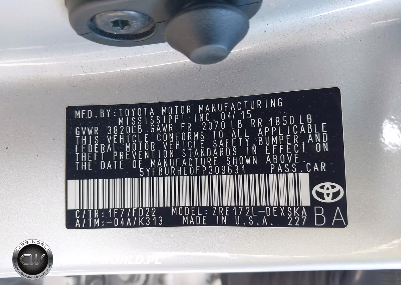 2015 Toyota Corolla S Plus VIN:5YFBURHE0FP309631 - 9