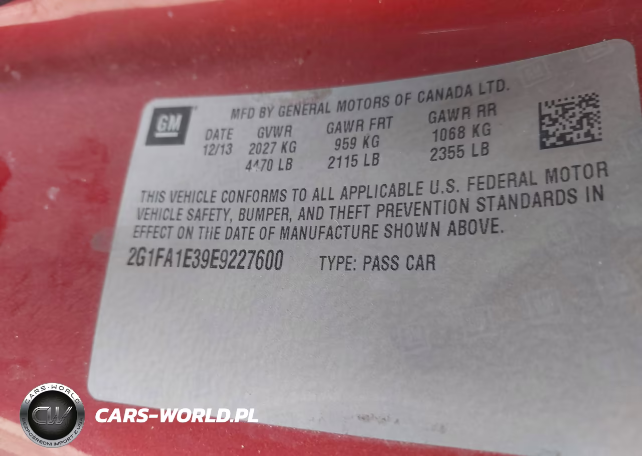 2014 Chevrolet Camaro 2Ls VIN:2G1FA1E39E9227600 - 9