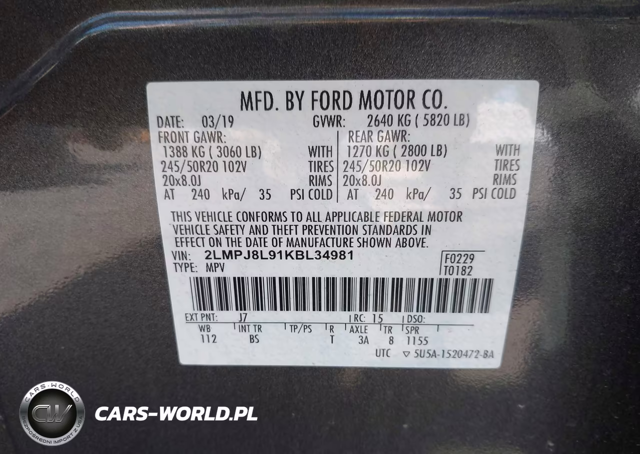 2019 Lincoln Nautilus Reserve VIN:2LMPJ8L91KBL34981 - 9