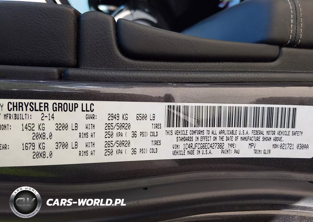 2014 Jeep Grand Cherokee Overland VIN:1C4RJFCG6EC427382 - 9