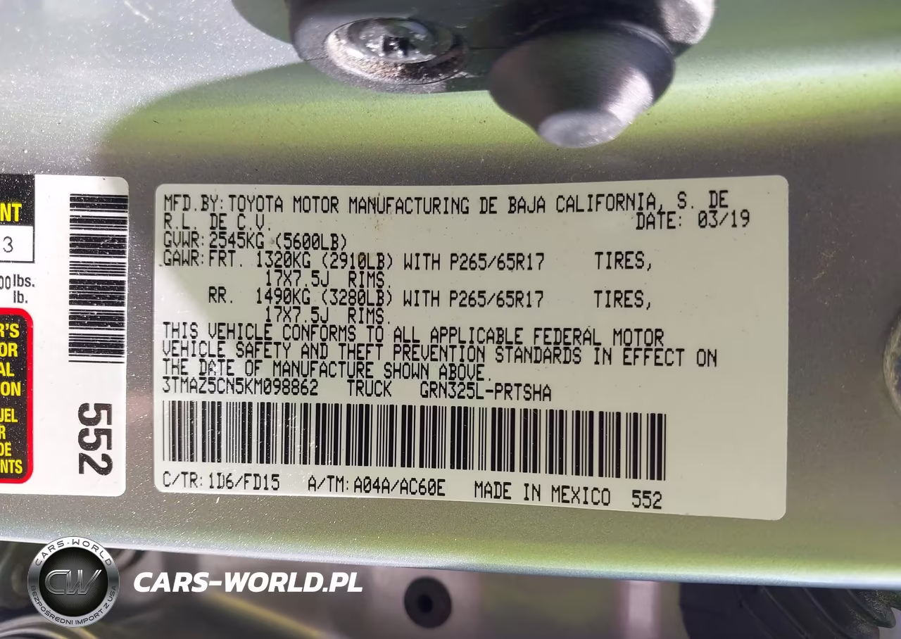 2019 Toyota Tacoma Trd Sport VIN:3TMAZ5CN5KM098862 - 9