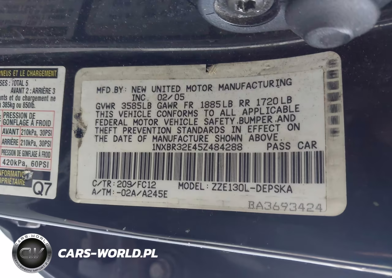 2005 Toyota Corolla S VIN:1NXBR32E45Z484288 - 9