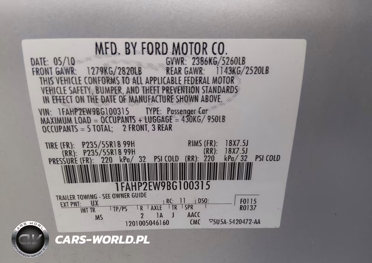 2011 Ford Taurus Sel VIN:1FAHP2EW9BG100315 - 9
