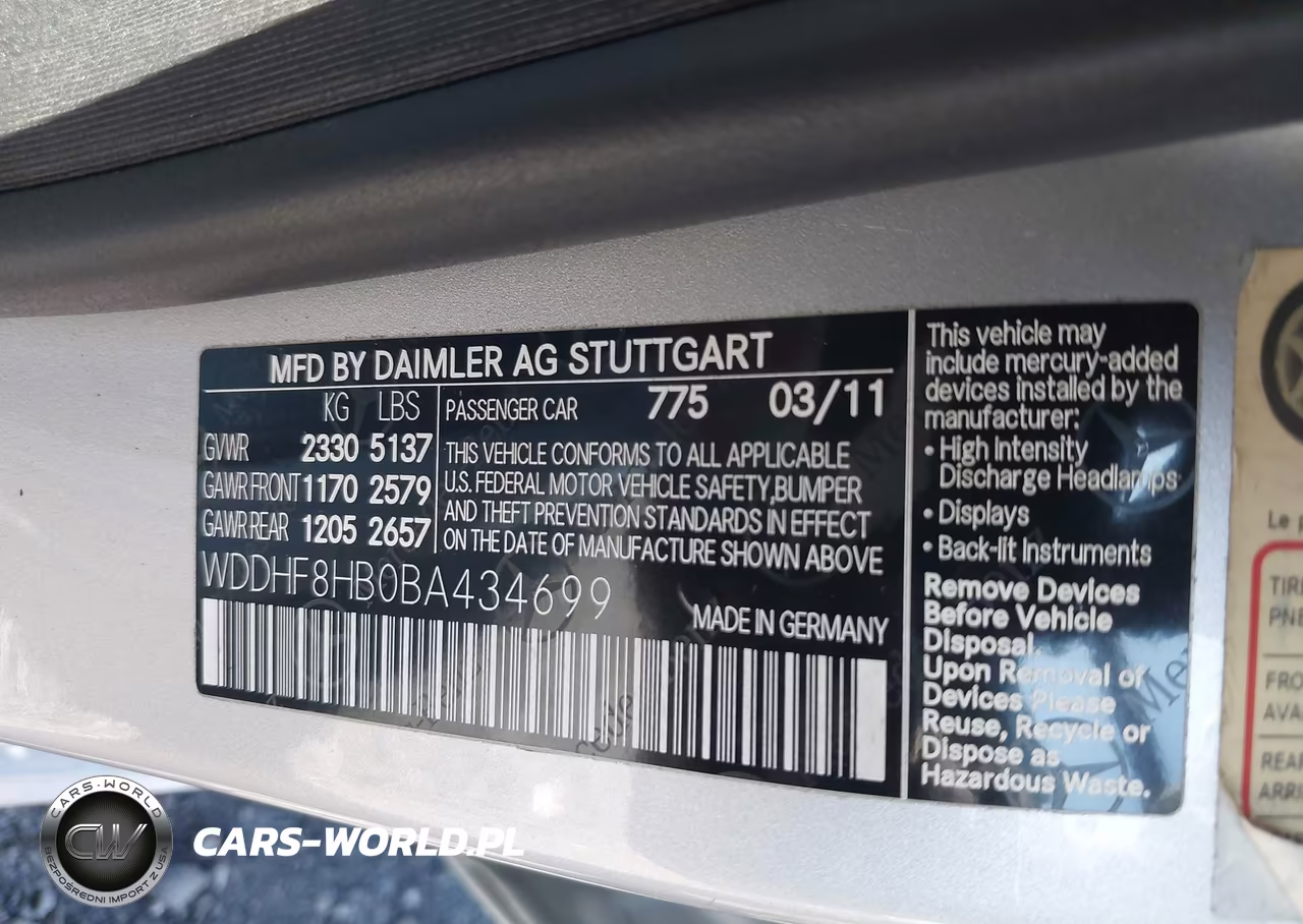 2011 Mercedes-Benz E 350 4Matic VIN:WDDHF8HB0BA434699 - 9