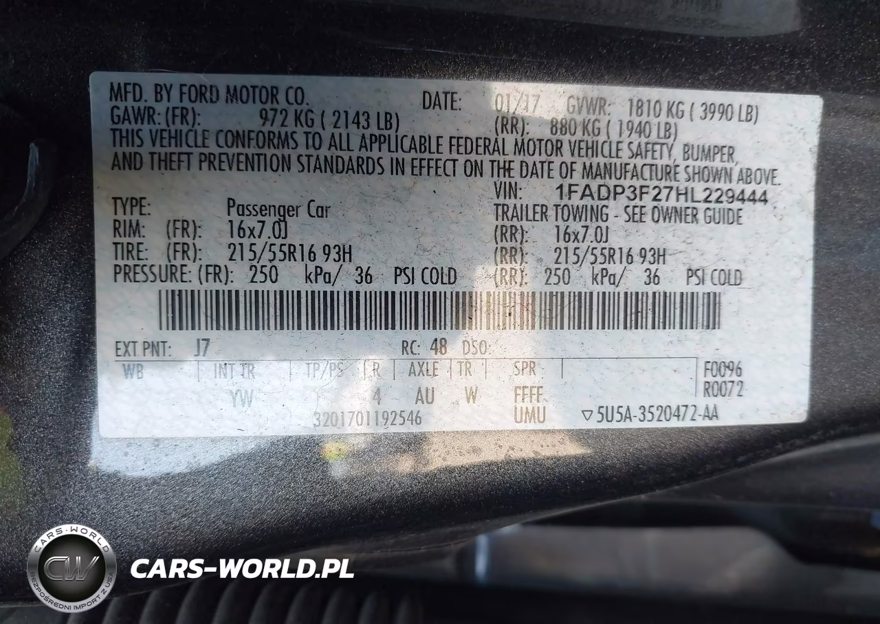 2017 Ford Focus Se VIN:1FADP3F27HL229444 - 9
