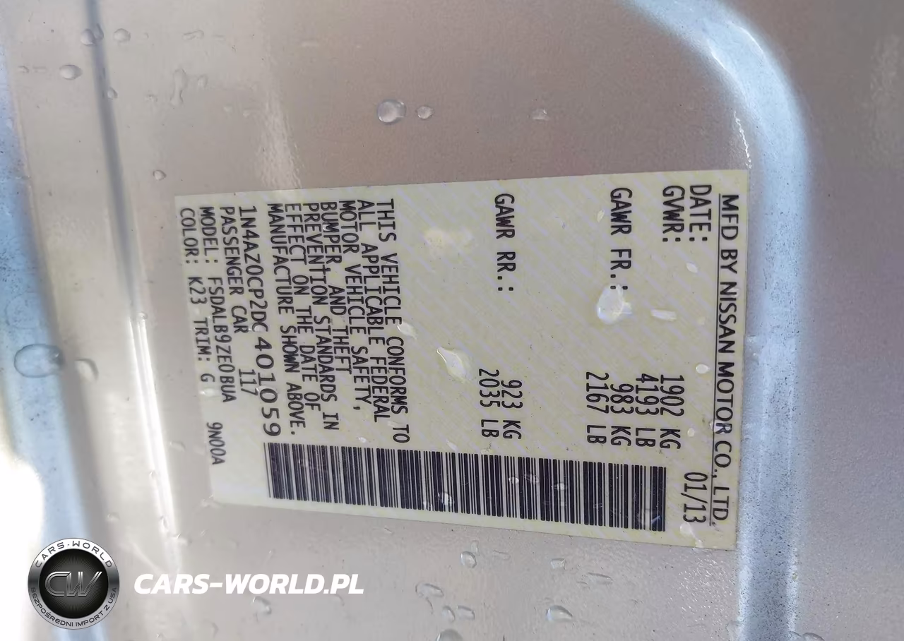 2013 Nissan Leaf S VIN:1N4AZ0CP2DC401059 - 9