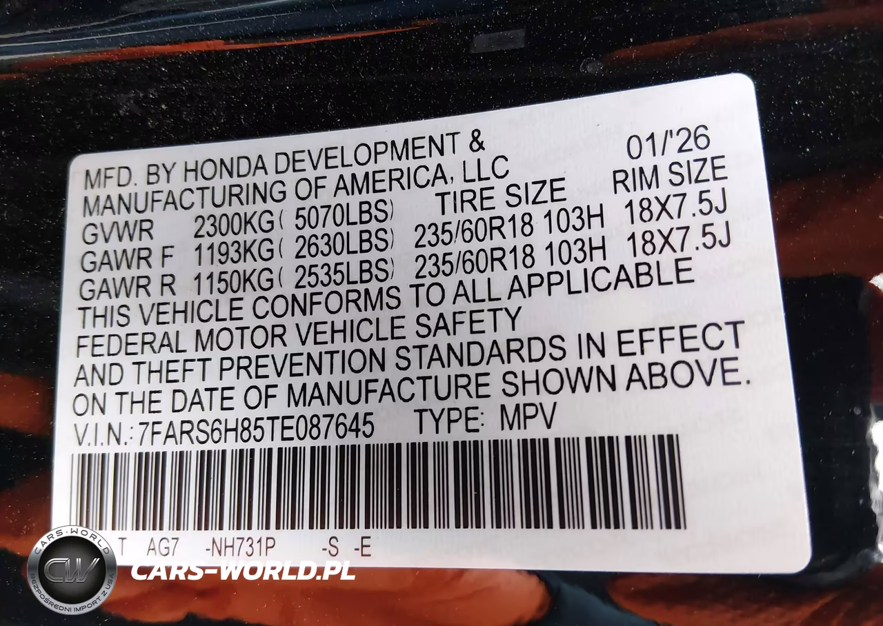 2026 Honda Cr-V Hybrid Awd Sport-L VIN:7FARS6H85TE087645 - 9