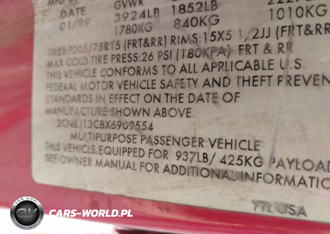1999 Chevrolet Tracker VIN:2CNBJ13C8X6909554 - 9