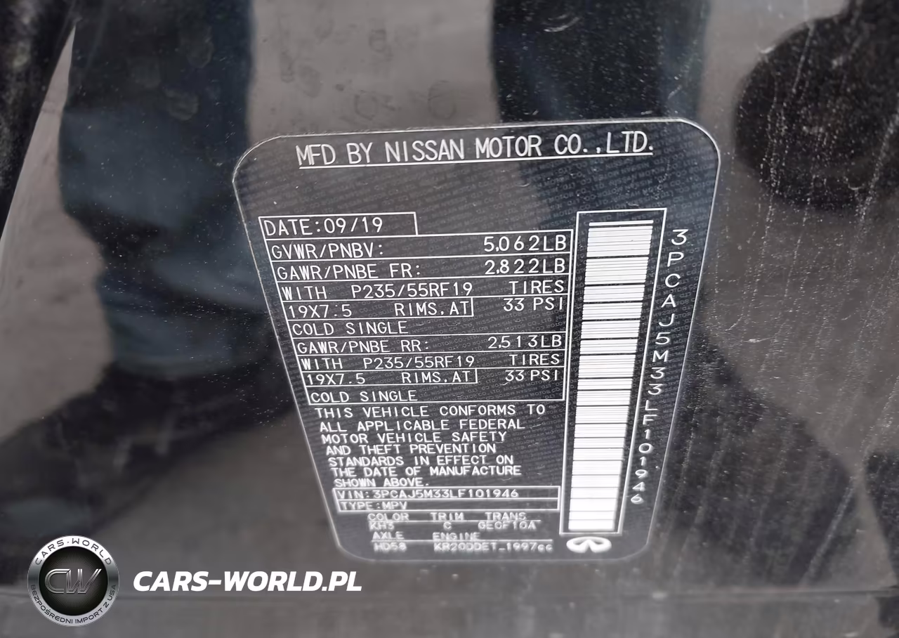 2020 Infiniti Qx50 Sensory Awd VIN:3PCAJ5M33LF101946 - 9