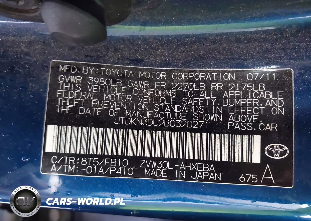 2011 Toyota Prius Three VIN:JTDKN3DU2B0320271 - 9